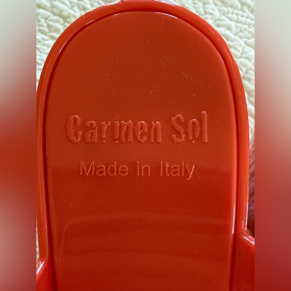 Carmen Sol Red Wedge Sandals - Size 9 - Picture 4 of 7